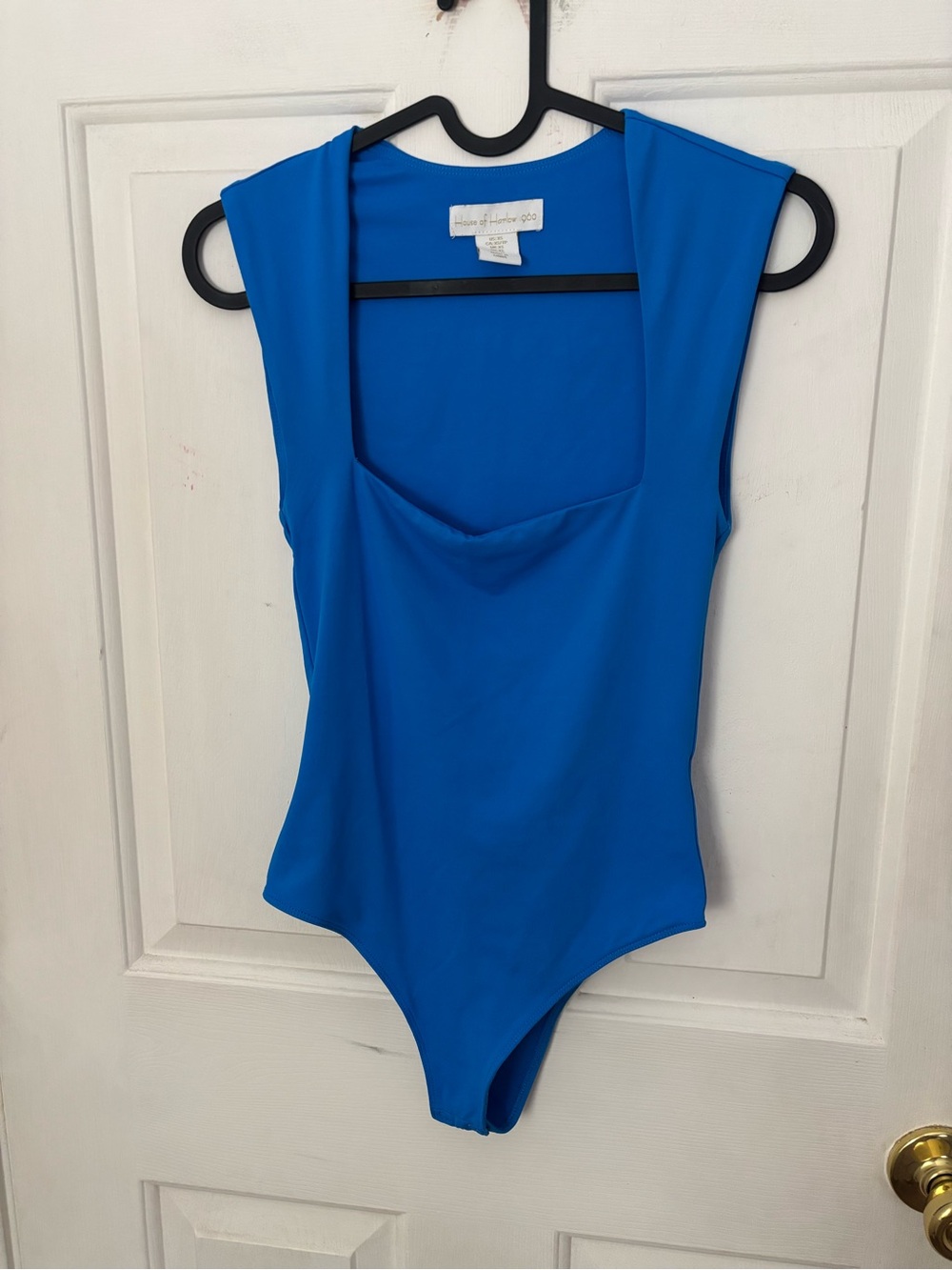 House of Harlow 1960 Vibrant Blue Square-Neck Bodysuit